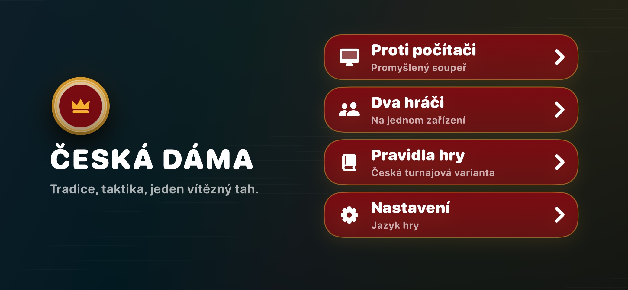 Česká dáma hlavní nabídka